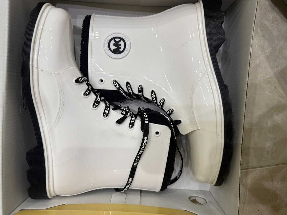 MICHAEL Michael Kors Montaigne Rainboot – бели гумени ботуши, боти 36