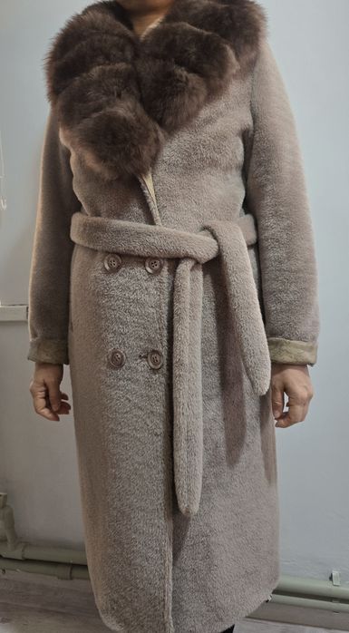 Пальто Алькантара с соболинным воротом!