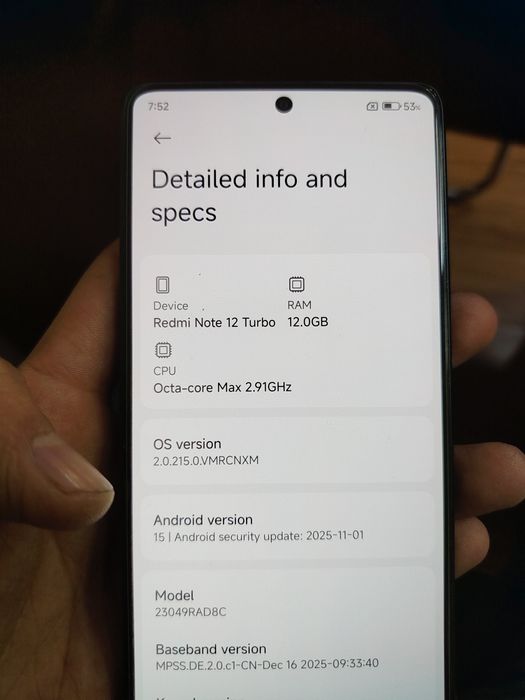 Redmi note 12 turbo 12/256gb