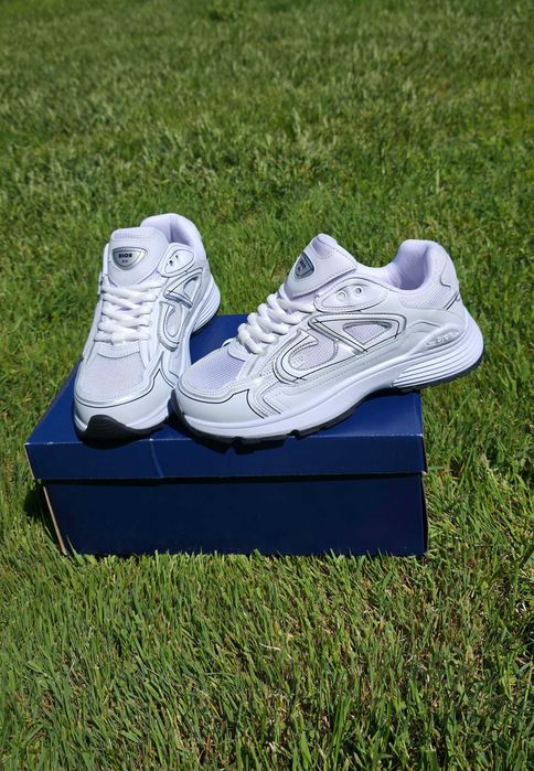Дамски сникърси обувки Диор Reflective White Lux Sneakers
