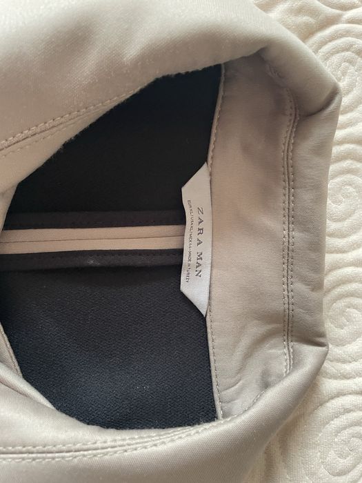 Beige double-breasted coat Zara Men Palton