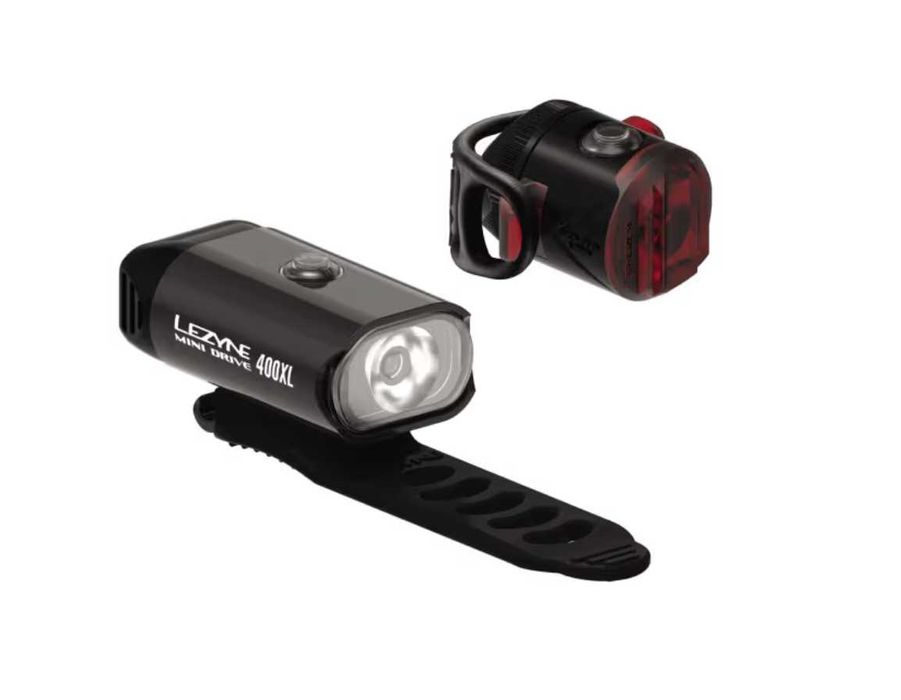 Фар и Стоп за колело Lezyne Mini Drive 400 XL & Femto USB Pair - Black
