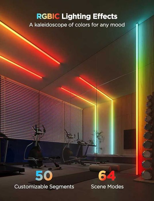 RGBIC LED лента Govee h61b5 с дифузерни канали 5 метра за вграждане