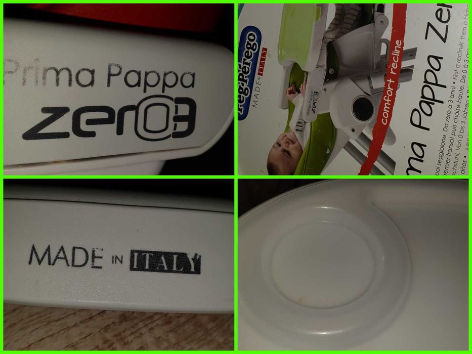 Scaun de masa Prima Pappa Zero, Peg Perego confort italian pentru bebe