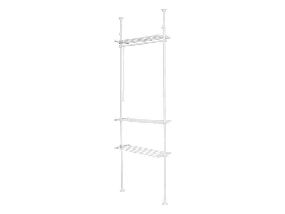 Телескопичен гардероб с 3 рафта и релса бял Livarno Home