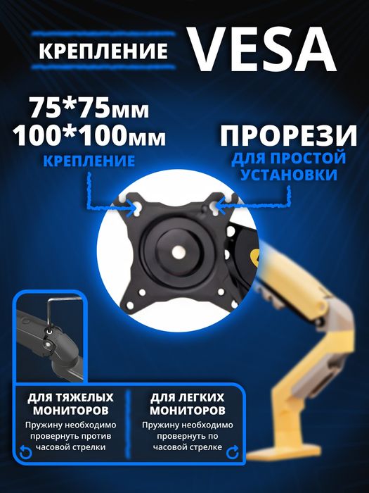 Кронштейн для монитора F80XD желтый