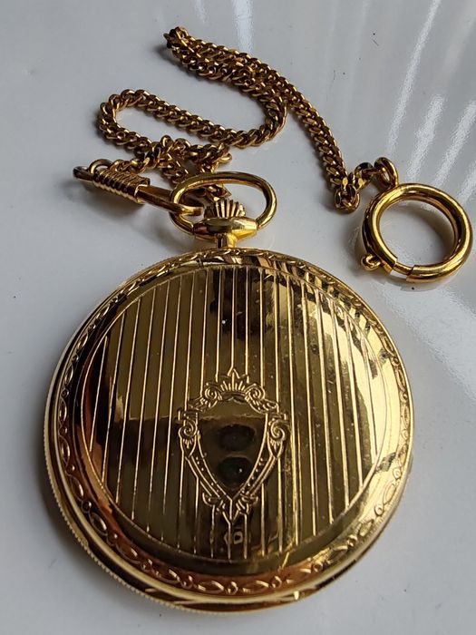 Ceas de buzunar Regent Habmann Placat cu aur Quartz 50 mm