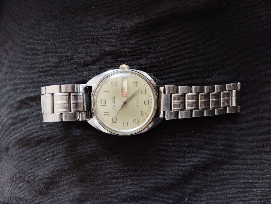 Ceas Slava 26 Rubine • Original USSR • Brățară metalică originală