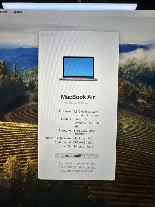 Macbook Air 13”, 2018, i5, 8gb ram, 128 Gb