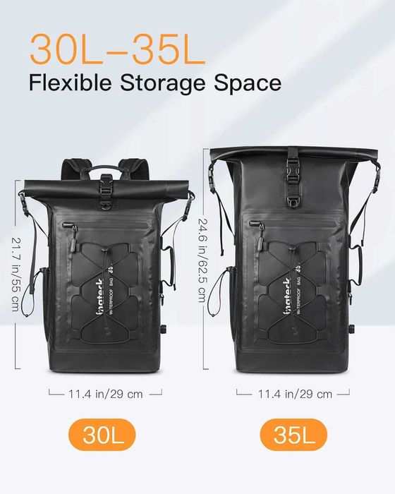Rucsac Inateck cu RollTop, 30-35L, impermeabil