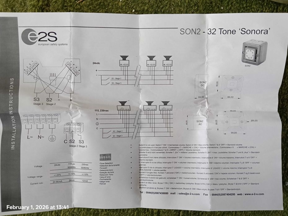Alarma sonora E2S SONORA2