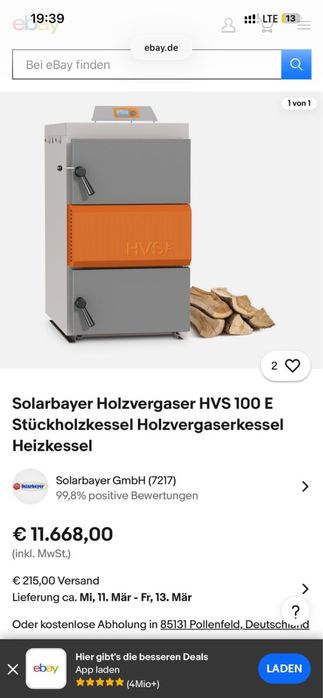 Centrala lemne cazan Solarbayer vigas 80 kw an 2015 cu puffer de 1000 litri
