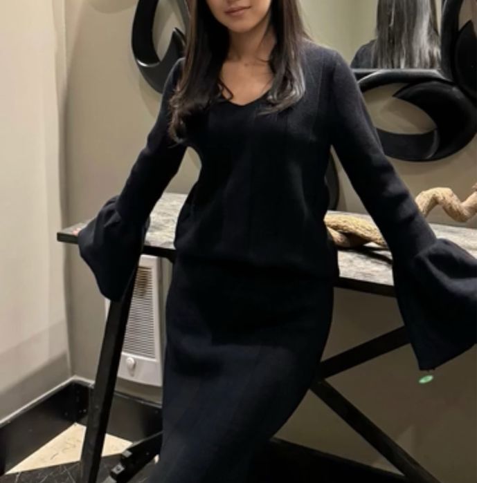 Чёрная двойка (кофта + юбка)