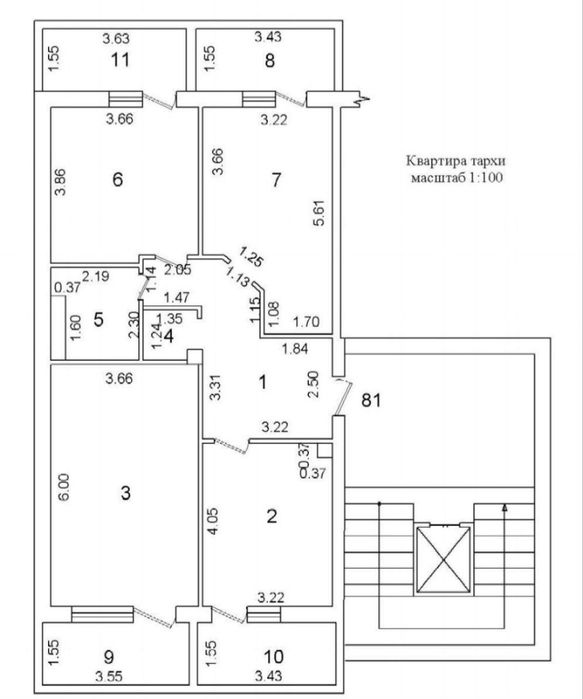 3-комнатная Новостройка 104м² Разделка Продаётся квартира Строител •