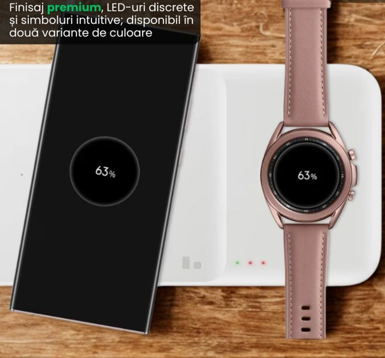Incarcator wireless SAMSUNG Wireless Charger Trio EP-P6300TWEGEU, 9W,