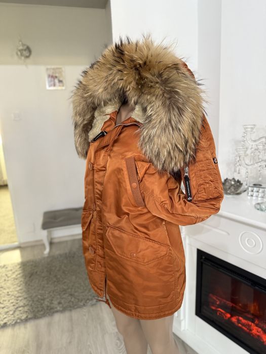 Geaca alpha industries barbati cu blana naturala