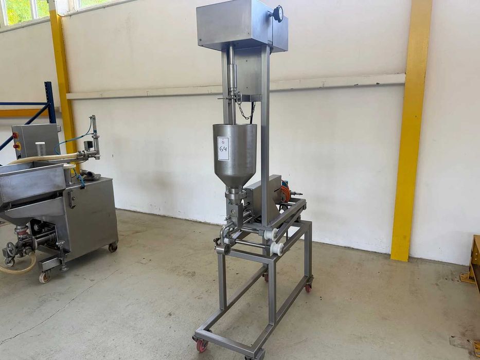 Dozator pneumatic din inox pentru umplere produse lichide/vâscoase (cu ax amestecător)