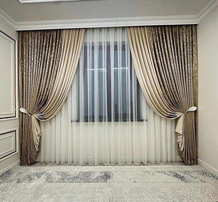 Лазерные велюровые шторы+тюль 5м