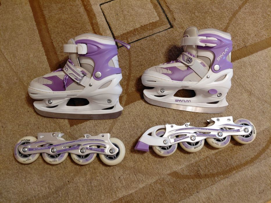 Set role+patine copii (marime reglabila 34-37), foarte putin folosite