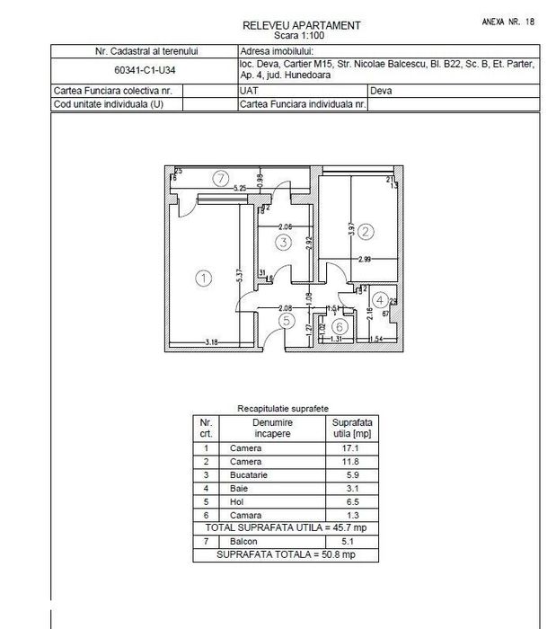 Apartament 2 camere, str.N.Balcescu.bl.22, DEVA