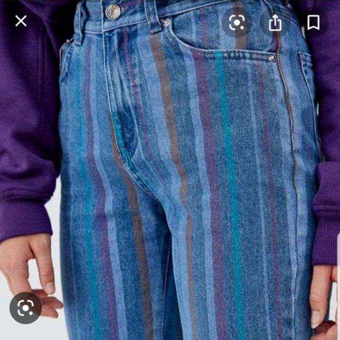Mom jeans pull&bear cu dungi talie inalta