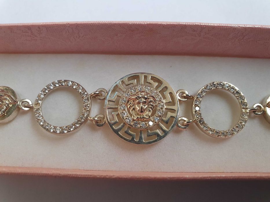 Луксозна гривна от колекция Версаче със сребро и злато