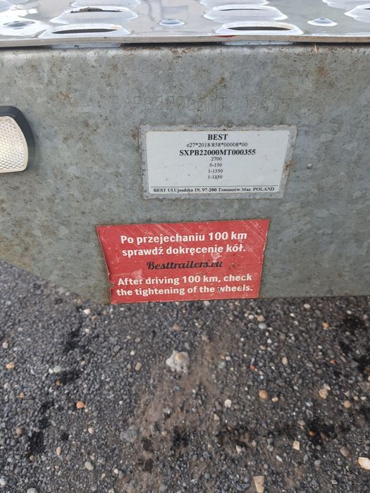 Platforma besttrailer niewiadow 2700 kg dreapta 4.7 m x 2.2 m