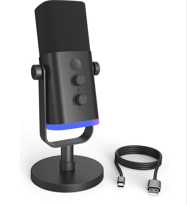 Настолен микрофон FIFINE AM8 Dynamic RGB XLR/USB- Black