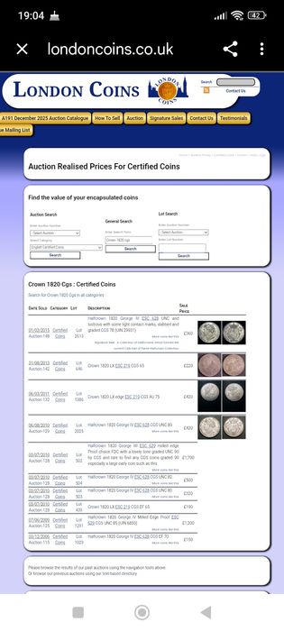 Moneda de Argint 1820