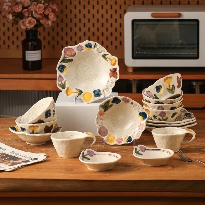 Hand-painted ceramic tableware