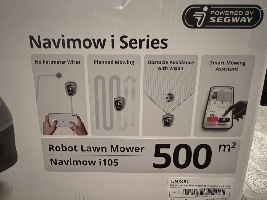 Robot de tuns iarba cu tehnologie GPS, Segway Navimow I105E,  NOU, SIGILAT, IN GARANTIE 2027