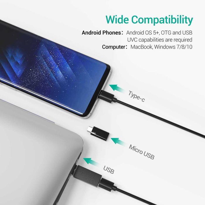 Професионален ендоскоп DEPSTECH 2.0MP, 5 метра с 5,5 mm глава