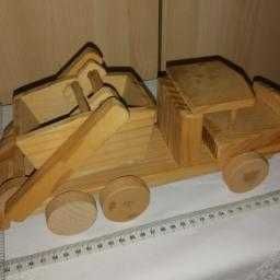 Jucarie din lemn, masina, copii
