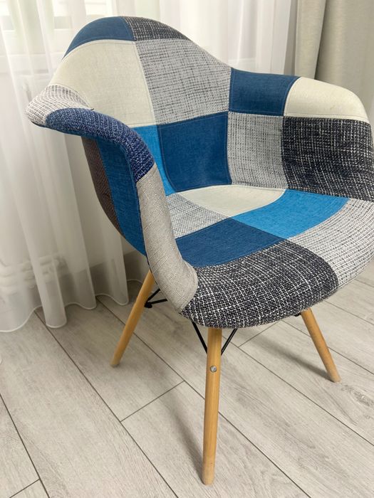 Set 2 scaune tapitate Cosy Sky Heinner Home, picioare lemn, Multicolor