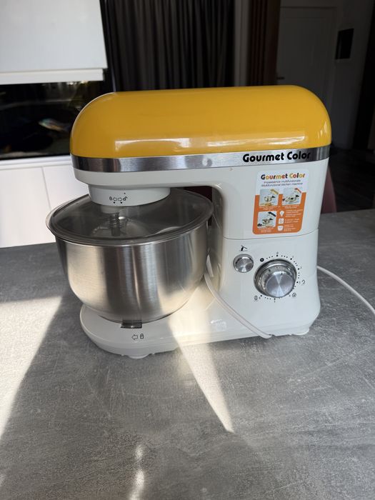 Mixer cu bol Ariete Gourmet 1594 KM 1000 W Bol detasabil 4 l 6 viteze Galben