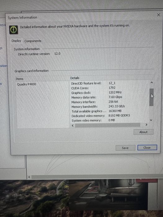 Placa video Nvidia 8Gb 256biti Quadro P4000