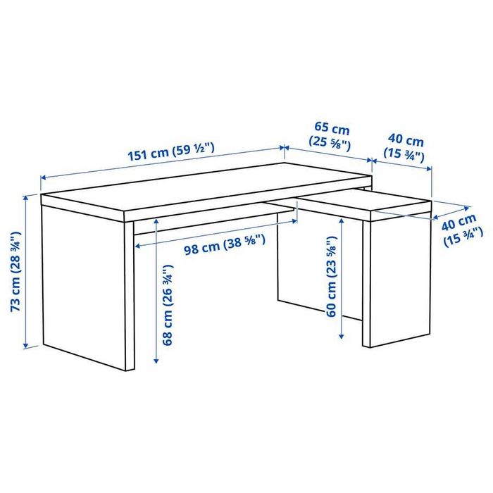 Vand birou Malm Ikea + masa de cafea extensibila