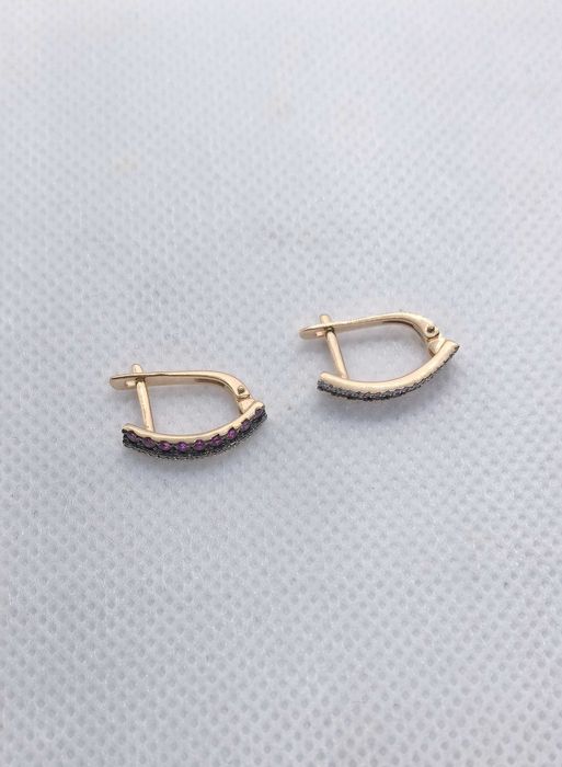 Серьги  красное золото с бриллиантами