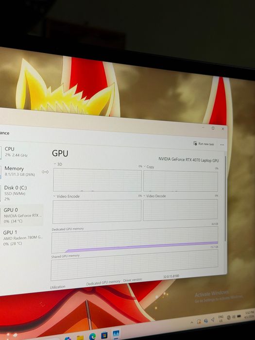 Геймърски лаптоп acer nitro 17,Ryzen 7,RTX 4070,1tb ssd,32gb ram