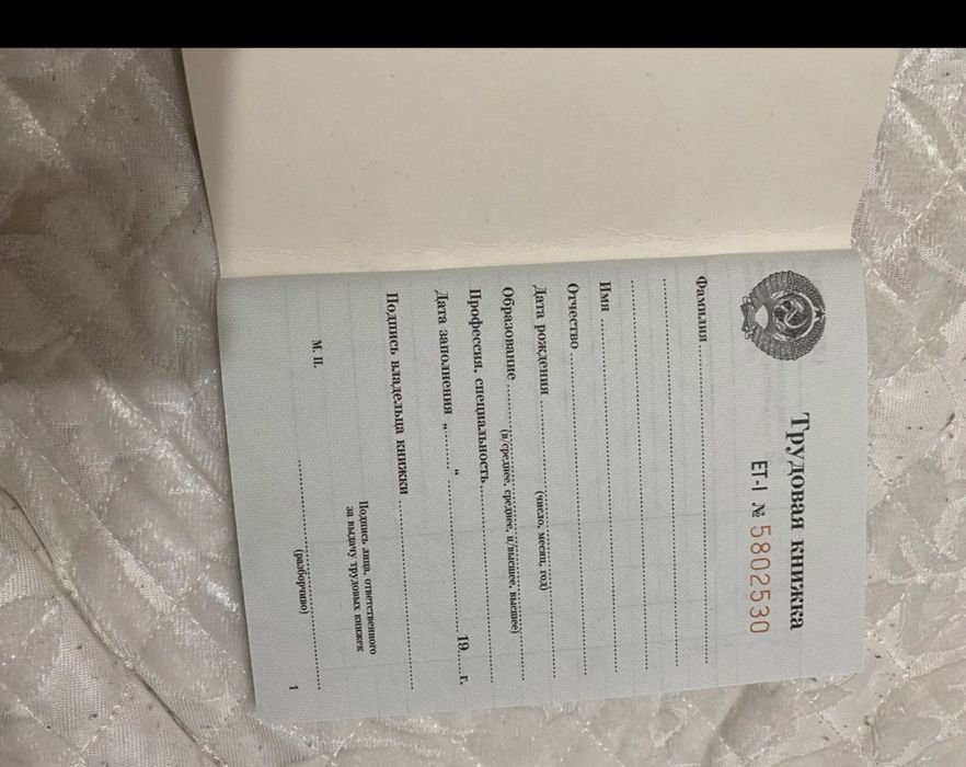 Трудовая книжка 1974г