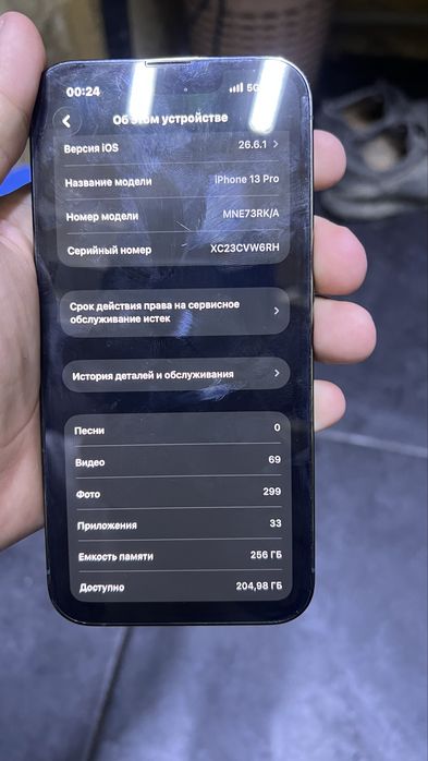 Iphone 13 pro, акум: 76 помять: 256