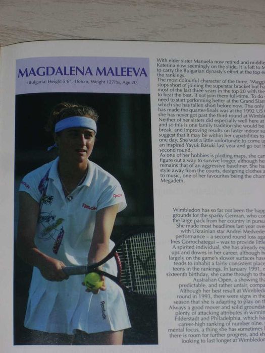 Официално списание от тенис турнира Уимбълдън 1995 с Магдалена Малеева