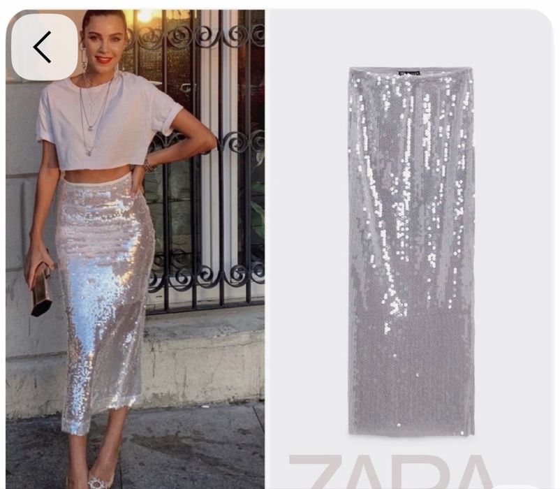 Пола с пайети Zara, Mango