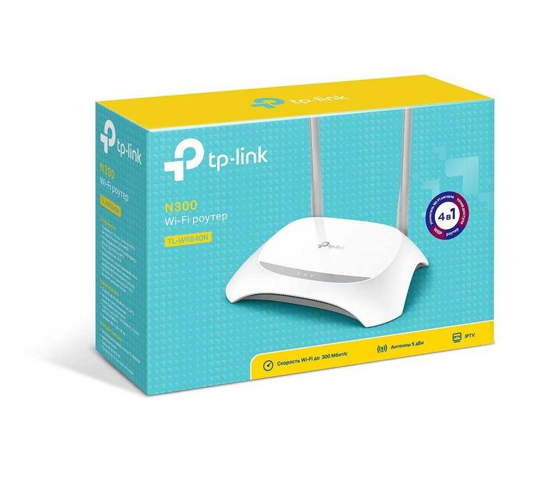 Wi-Fi роутер TP-Link TL-WR840N N300, почти новый, полный комплект