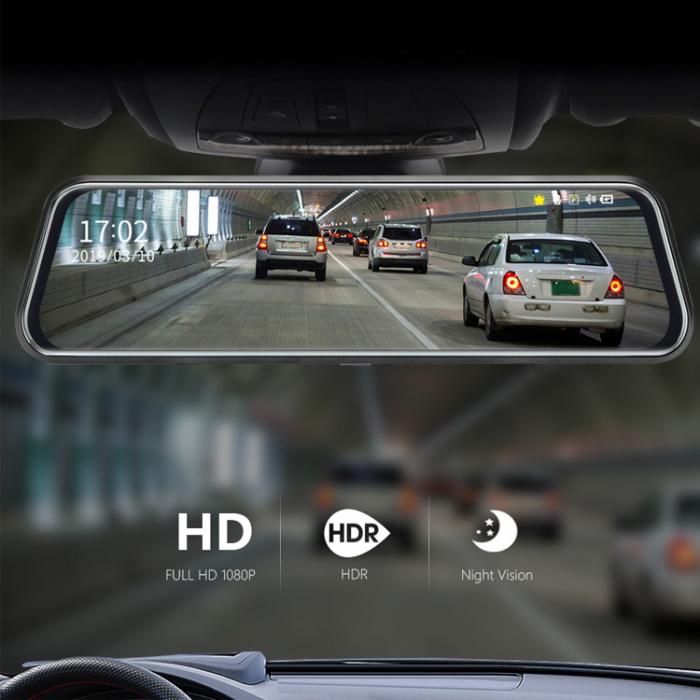 Видеорегистратор 10” с две камери, асистент за паркиране, 1080p