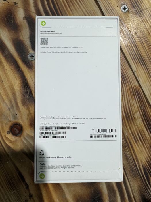 Iphone 17 promax 512gb Cosmic Orange