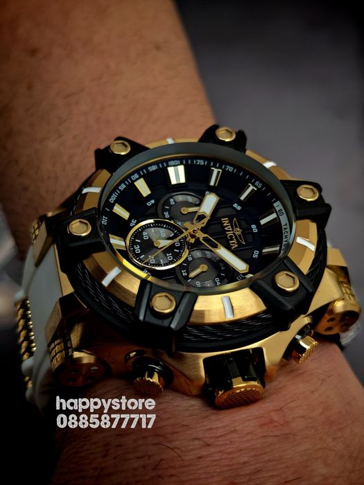 INVICTA Gunmetal white/gold 52 mm, Инвикта нов ръчен часовник