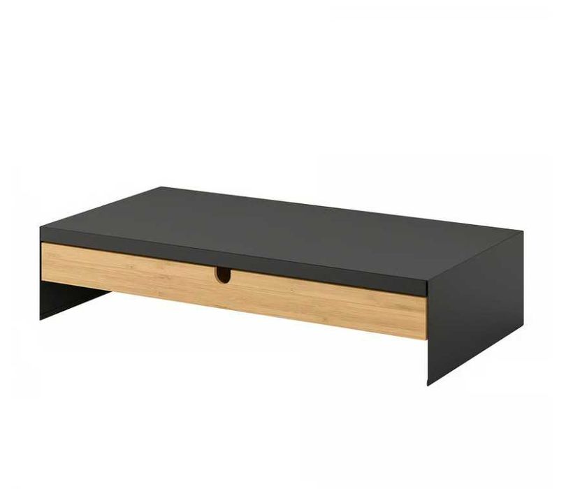 Suport monitor Ikea cu sertar depozitare, negru antracit