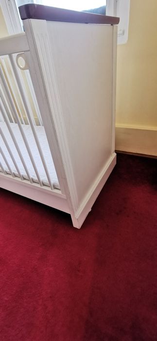 Patut pentru copii Baby, din lemn masiv, 120x60 cm, cu sertar