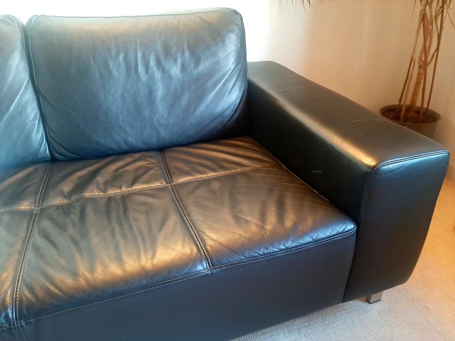 Canapea de piele de 2 persoane L-ungime 170cm×90cm latime